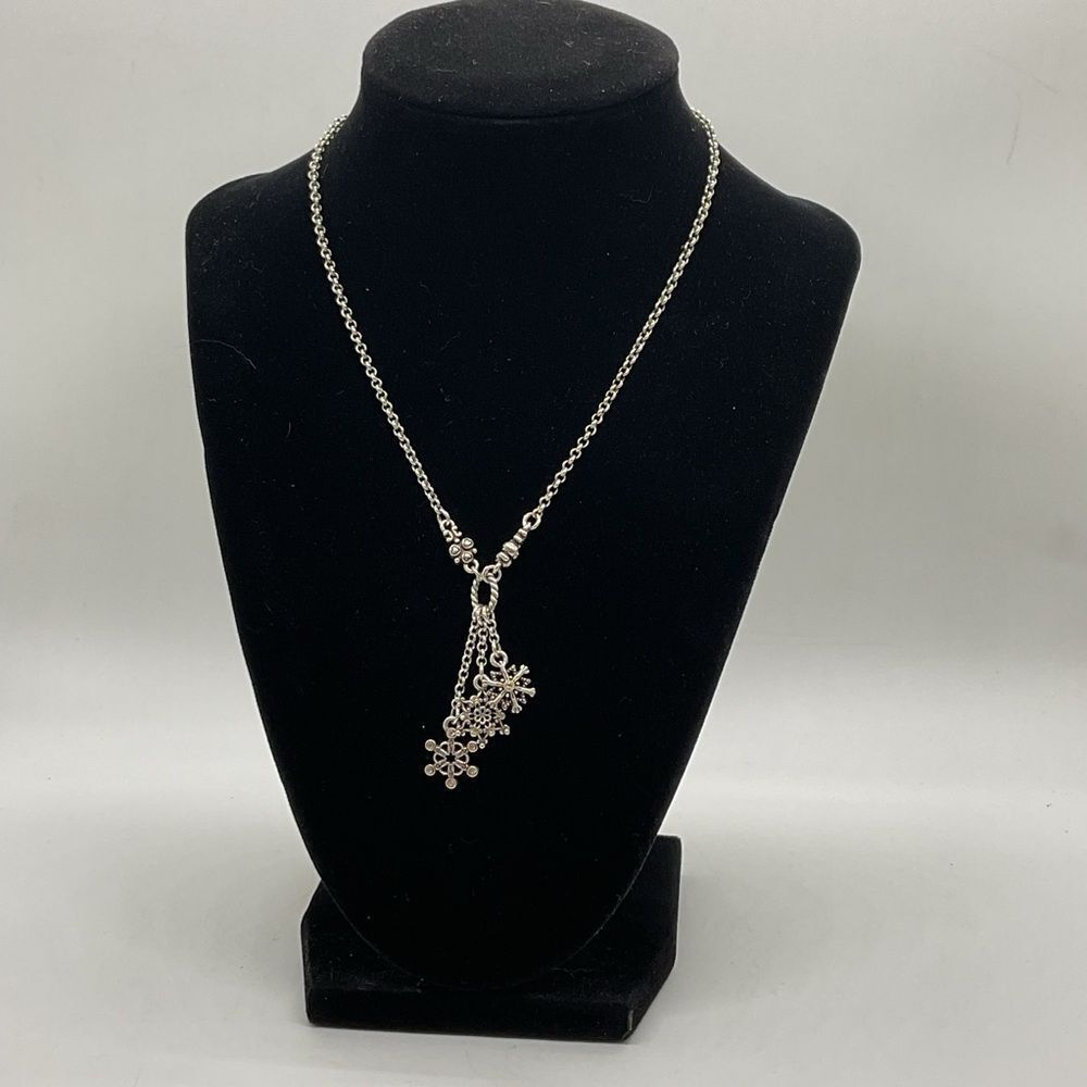 Brighton Silver Plated Let it Snow Snowflake Cluster Drop Necklace
